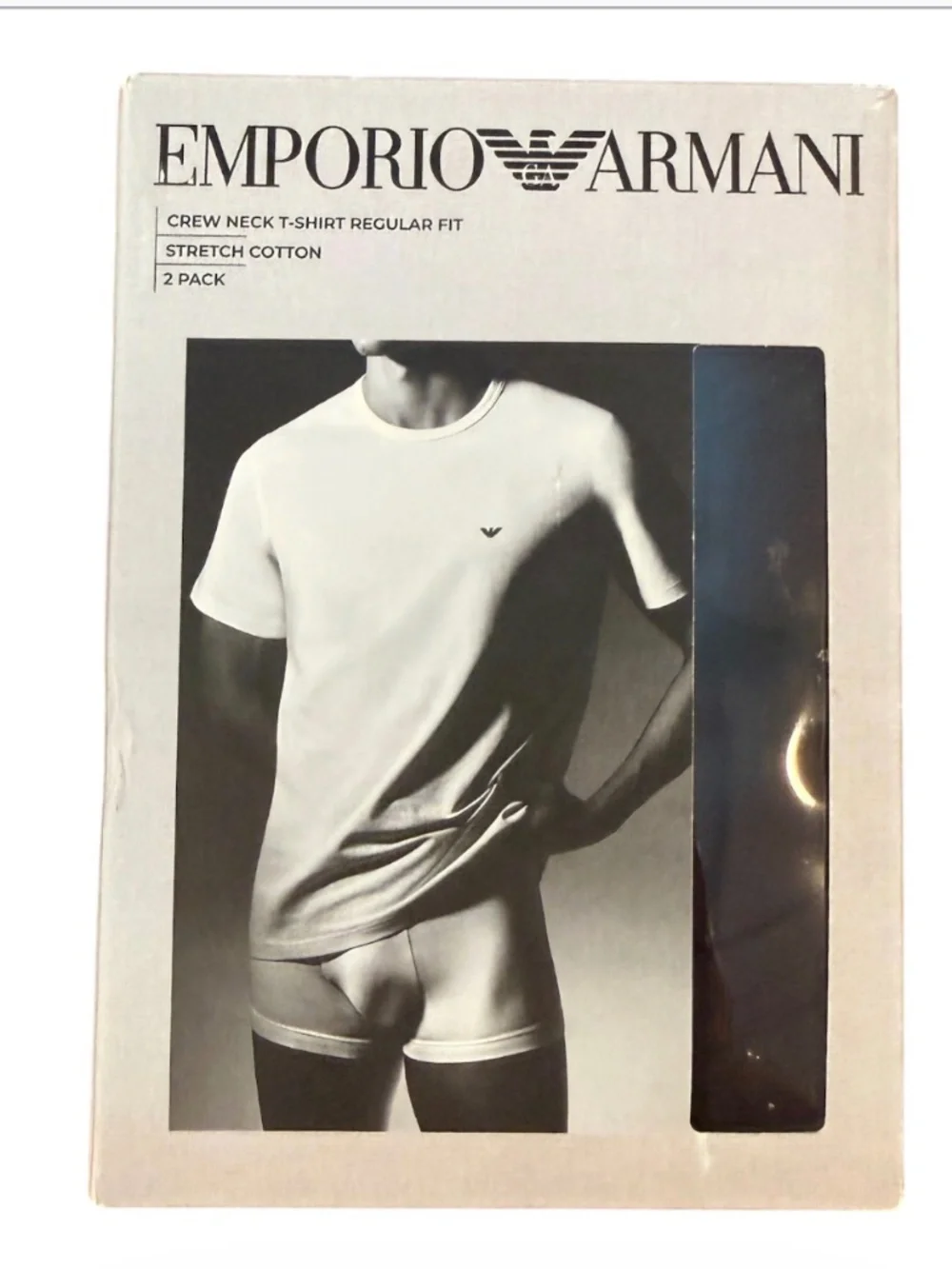 EMPORIO ARMANI cotton stretch jersey crew neck T-shirt 2 pack, NEW WITH TAGS